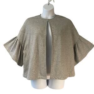 Anthropologie Evelyn K Bell Sleeve French Terry Cardigan Size O/S NWT